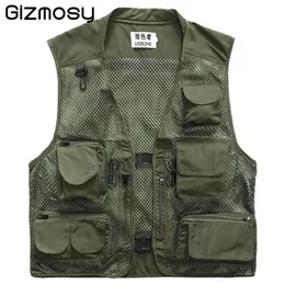 Fall-Gizmosy 2016 Many pockets Outdoor Vest Men Pography Cameraman Casual Vest Hunting Director Reporter Vest Plus Size BN107B261d