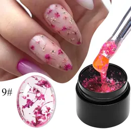 Unha Polonês ENCONTRE-SE ATRAVÉS DE Rosa Roxo Azul Flor Seca Gel Unha Polonês Verão Natural Flor Nail Art Pintura Soak Off UV LED Gel Vernizes 231024