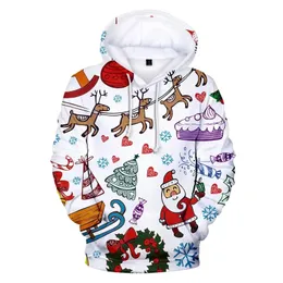 Mężczyzn Bluzy bluzy brzydkie świąteczne sweter unisex mężczyzn Kobiety Święty Mikołaj nowość Snowman 3D Print z kapturem ciepłe 231025