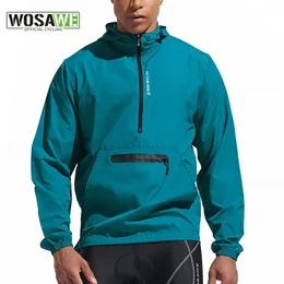 その他のスポーツ用品WOSAWEメンズサイクリングウインドブレーカー防水MTBフード付きジャケット