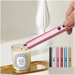 Lighters Electric Arc Bbq Lighter Usb Windproof Flameless Plasma Ignition Long Kitchen Lighters Gas For Candle Drop Delivery Dh7B9