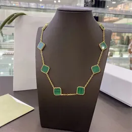 Collana elegante con fiori da donna, catene stile quadrifoglio con scatola