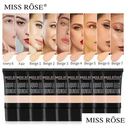 Fondotinta Miss Rose 9 colori viso correttore base liquida impermeabile trucco cosmetici trucco consegna goccia salute bellezza Dhp2S