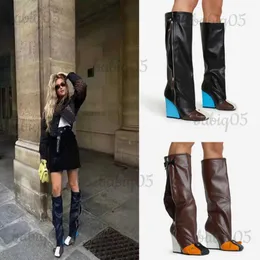 Stiefel Punk Fan Motorradstiefel Damen Reißverschluss Dicke Sohle Kniehohe Stiefel Europäischer und amerikanischer Trend Nachtclub Party Damenstiefel T231025