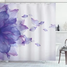 Tende da doccia Tenda da doccia con fiori Immagine astratta moderna e futuristica con acqua come opere d'arte colorate Tende da bagno in poliestere Decorazione per vasca da bagno 231025