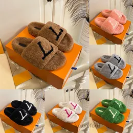 Designer Luxury Sandals Slippers Flip Flops Fashion Flat Comfort Mule Anti-Slip Female Slides Women Faux Fur Puffy Slippers Classic Style Luxury Brand Warm Indoor