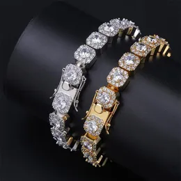 Designer de luxo hip hop jóias dos homens pulseiras diamante tênis pulseira bling bangle gelado fora correntes hiphop encantos rapper moda a2180