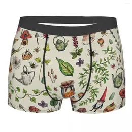 Underpants Cottagecore Light Green Man's Boxer Briefs Underwear Mushroom Mushrooms Forest Highly Breathable High Quality Gift Idea