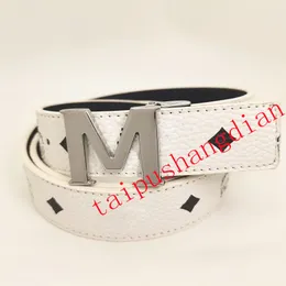 Designer Brand M Buckle Belt för män och kvinnor 3,5 cm breddföretag 6 Färger Letter Printing Casual Belt for Woman Man High Quality Luxury Waistband BB Simon Belt