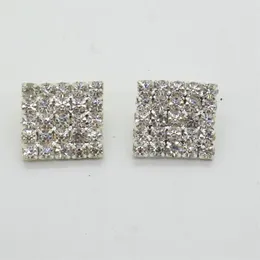 50pcs 16x16mm Square Rhinestone Embellishment Buttons FlatBack DIY Crystal Buckles Factory 322l