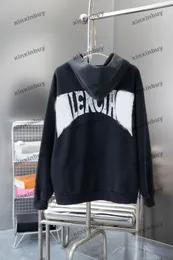 xinxinbuy Männer Designer Hoodie Sweatshirt Paris Zurück Brief Drucken Langarm Frauen Schwarz Weiß Grün Braun M-2XL