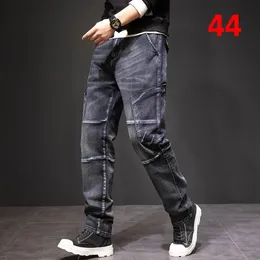 Мужские джинсы больших размеров, мужские черные джинсовые брюки, мешковатые уличные брюки, свободные брюки, мужские модные повседневные брюки с большой подошвой 231025