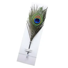 Ballpoint Pens Wholesale Feather Ballpoint Pen Color Ink Stationery Peacock Feathers Shape Pens For Individuality Student Christmas Bi Dhyz3