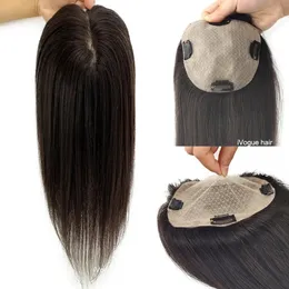 Lace Wigs Skin Base Human Hair Topper With 4 Clips In Silk Top Virgin European Toupee for Women Fine Hairpiece 12X13cm 15X16CM 231025