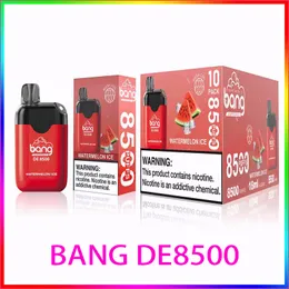 Bang DE8500 Puffs Electronic Cigarette Kit Rechargeable Disposable Vape Box Mesh Coil 550mAh Battery 18ml Prefilled Pods Carts Vapors Crazvapes