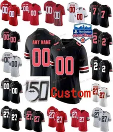 Niestandardowe zszyte 1 Justin Fields 14 KJ Hill Jr 15 Elliott 16 JT Barrett IV Ohio State Buckeyes College Women Jersey9179194