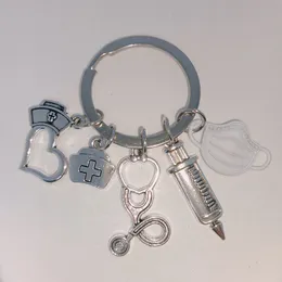 Hemşireler Doktorlar Tıbbi Kurtarma Personeli Maskeleri Keyrings Şırıngalar Stetoskoplar Anahtarlıklar 639