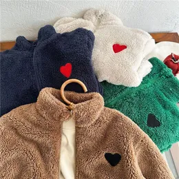 vestiti per bambini Capispalla per bambini amore peluche inverno ragazze ragazzi verde kaki blu scuro bianco autunno 90-150