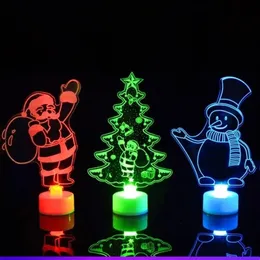 Decorações de Natal 1 PC Ornamentos Coloridos LED Luzes Decorativas Ano Xmas Tree Party Supplies Night Gift 231025