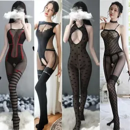 Sexy Pyjamas Sexy Tights sexy lingerie hot Women's Hosiery black open crotch intimate Underwear teddy sexy costumes porno hose bodysuit