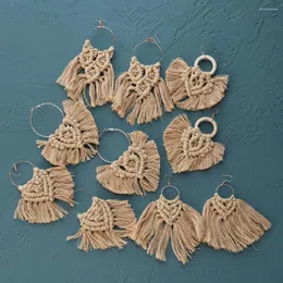 Orecchini pendenti Vedawas etnico con frange macramè nappa orecchino per le donne Boho tessuto filo Fiberart piuma fidanzata regali gioielli INS