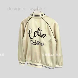 Women's Jackets Designer The latest version of CEL 23 Autumn New 3D Embroidered Champagne Gold Baseball Jersey JQ3B