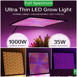 Fl Spectrum Wachsen Licht 1000W Led Panel Pflanzen Lichter Ac85-265V Indoor Wachstum Blumen Led Krautige Pflanzen Zelt Lampen Drop lieferung