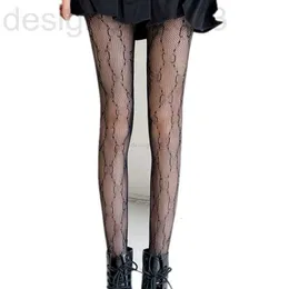 Meias Hosiery Designer Sexy Womens Meias Longas Calças Meias Mulheres Moda Fina Renda Malha Suave Respirável Letra Oca Apertada Panty Mangueira Designer