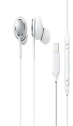 Przenośne przewodowe słuchawki słuchawkowe typu C Stereo słuchawki z mikrofonem dla Samsung S10 S20 Plus S21 Ultra USBC Słuchawki 2330293