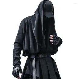 Casacos de Trench Masculinos Dark Yamamoto Estilo Mid-Length Wizard Roupas Mulher Personalidade Gótica Com Capuz Manto Primavera e Outono Cardigan Casaco