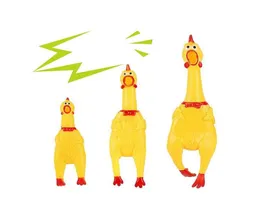 31x7cm söt gul skingrande kycklingform ljud husdjur leksak hund katt nontoxi gummi tugga leksaker rolig festival baby ljud leksaker8689774
