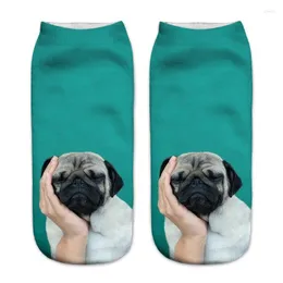 Women Socks Fashion 3D Print Funny Cute Cartoon Colorful Multiple Dog Happy Unisex Short Sock Creative Low Ankle For