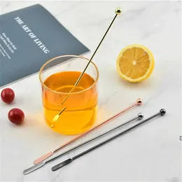 Strumenti da bar Agitatori per bevande da caffè in acciaio inossidabile Mescolare cocktail Drink Swizzle Stick con piccole palette rettangolari