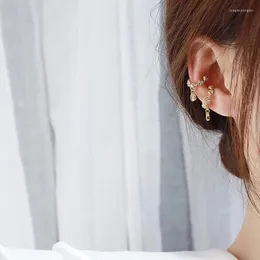 バックイヤリングクリップオンスクリューバックボヘミアチャーム女性用耳の骨クリップゴールドカラージルコニア