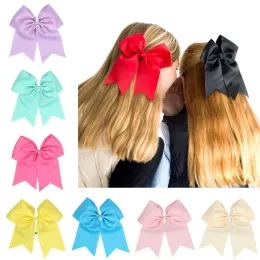 Girls Solid Ribbon Grosgrain Hair Bows Elastic Hair Ties Bobbles 치어 리더 액세서리 20pcs HC004 ZZ