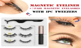 5 Magnes rzęs Magnetyczny ciekłokowy eyeliner magnetyczny 3D Mink Fałszywe rzęsy pincetowe zestaw wodoodporny długotrwały rzęs Extensio9918734