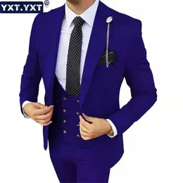 Męskie garnitury Blazery Pełne męskie garnitur 2023 NOWOŚĆ W BLAZERS KETERINT KETER PANTY 3 PC SETS SLIM FIT ELEGANT I LUXURY Formal Business Office Wedding Suit Q231025