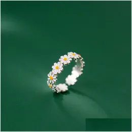 Band Rings Coconal Daisy Flower Rings For Women Sweet Cute Finger Ring Proposal Wedding Fine Jewelry Gift Drop Delivery Dhgarden Otlqd