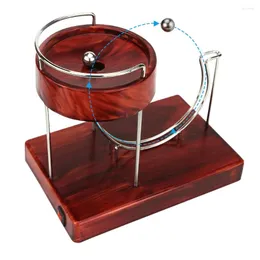 Decorative Figurines Kinetic Art Perpetual Movement Machine Motion Inertial Metal Automatic Creative Jumping Table Toy Wood Grain