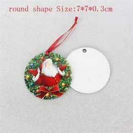 Wholesale Sublimation Blank Mdf Round Square Snow Christmas Ornaments Decorations Hot Transfer Printing DIY Blank Consumable Xmas Gifts New