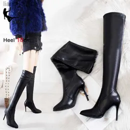 Boots Women's High Boots Autumn Winter Long Boots Fashion High heels Thigh High Boots Elegant Thin Heeled Stretch Over the Knee BootsL231025