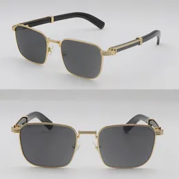 Vendita "Buffs" 0363S Occhiali da sole da donna originali corno di bufalo oro-nero maschio femmina occhiali di lusso occhiali da sole quadrati uomo unisex taglia 54-21-145MM nuovo