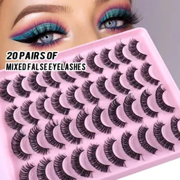 20 Paar natürliche falsche Wimpern Wimpern 3D-Nerzwimpern Falsche helle Wimpern Fadvany Wimpernverlängerungen von Cils Wimpern Make-up