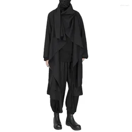 Men's Trench Coats Black Clothes Loose Fit Long Coat For Plus Size Men Unique Design With Dark Gothic Elements