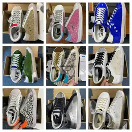 Sneakers Super Star HI Casual Sneakers Shoes Gletter Leather and Suede Golden Designer Do-Old Dirty Trainers Deluxe Brand