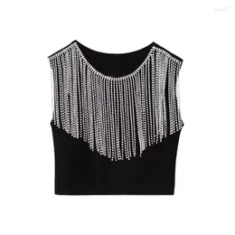 Kvinnors tröjor Kvinnor Tank Top Vest Croped Tops Patchwork ärmlösa Chaleecos Sin Mangas de Mujer Coletes Woman's Camisole