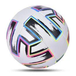 Balls Est Soccer Ball 표준 크기 5 기계 스티치 풋 푸드 옥외 스포츠 리그 경기 훈련 Futbol Voetbal 231024