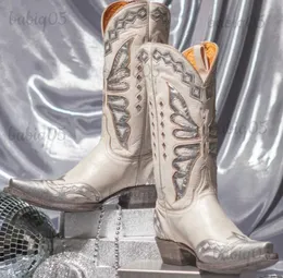 Buty żeńskie buty zachodnie dhinestone srebrne buty bling buty kobieta spiczasty palce butów butów kobiety zupełnie nowa moda popularna 2021 T231025