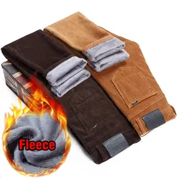 Mens Pants 4 Colors Winter Warm Casual Classic Style Fleece Thicked Corduroy Business Trousers Mane Brand Clothing 231025