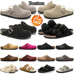 Sandali Boston Zoccoli Sandalo Designer Pantofole in pelliccia Clog Arizona Uomo Donna Ciabatte Nero Bianco Pelle scamosciata con fibbia Piattaforma Sneakers Falt Slides